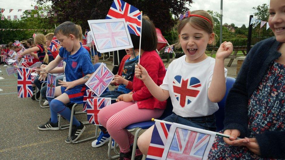 Jubilee celebrations at Purleigh Community Primary school near Chelmsford, Essex