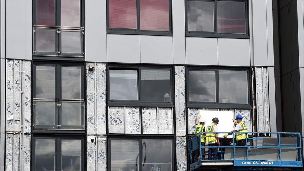 Cladding being removed