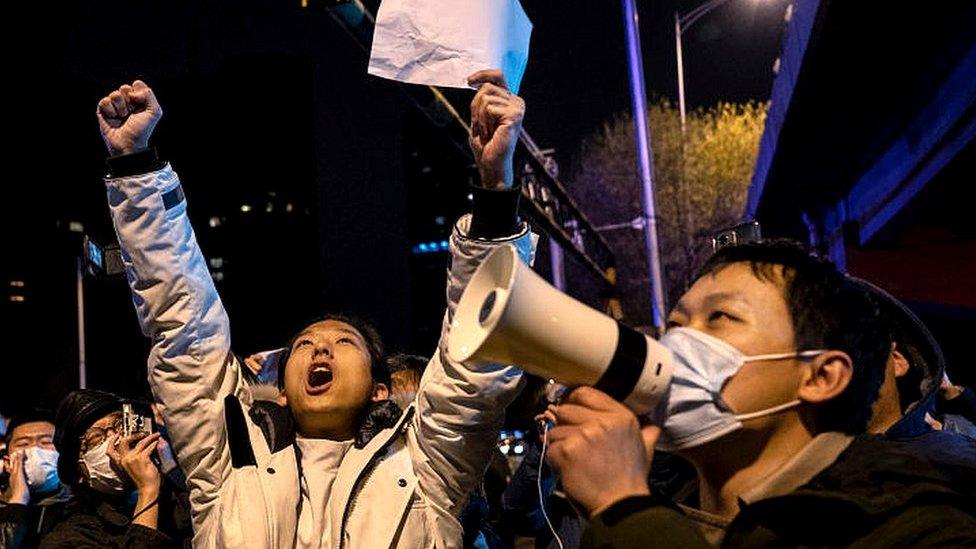 Protesters in Beijing