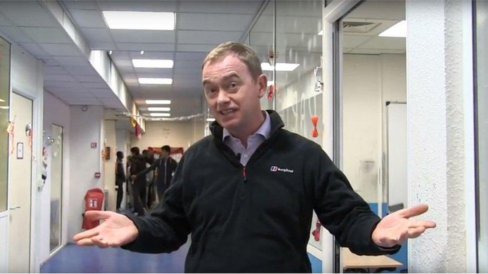 Tim Farron video grab from Christmas message