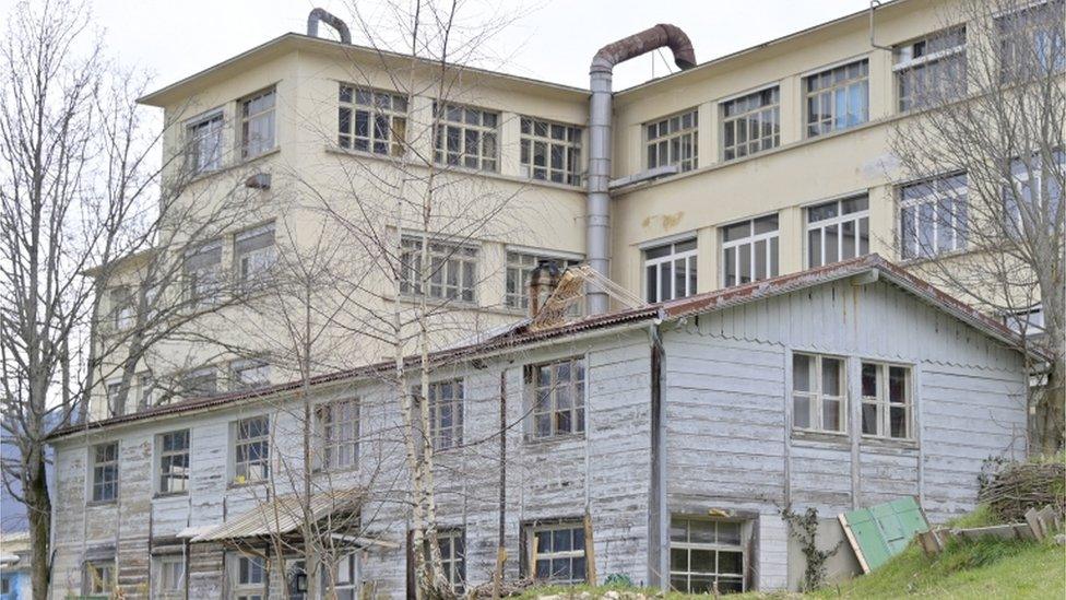 The squat in the former Reuge factory in Sainte Croix, Switzerland