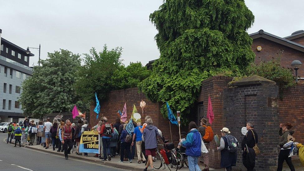 Protesters in Shrewsbury