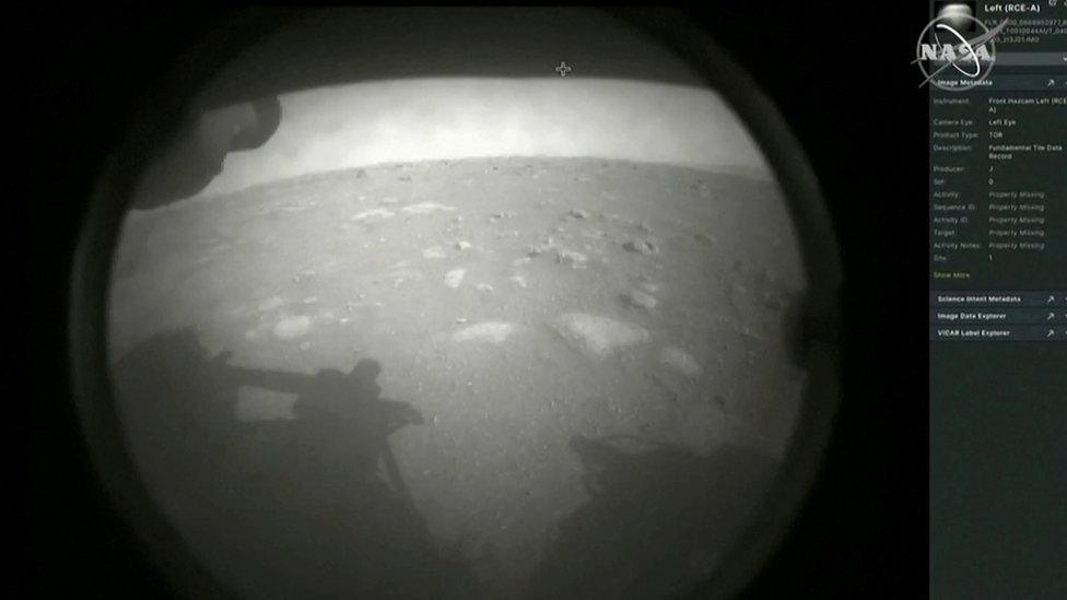 image of mars from rover.