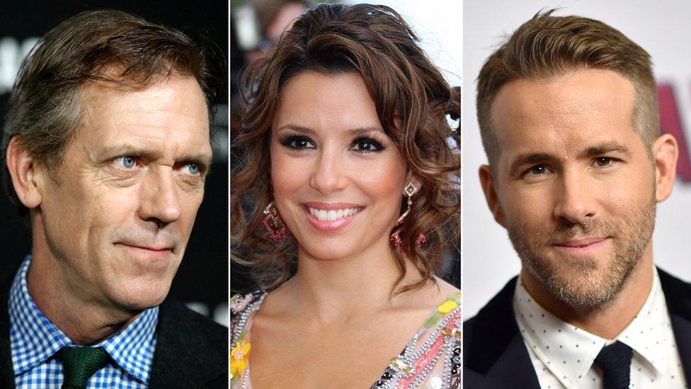 Hugh Laurie, Eva Longoria and Ryan Reynolds