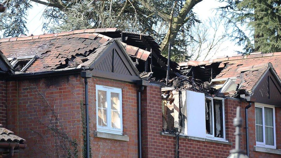 Fire ravaged roof