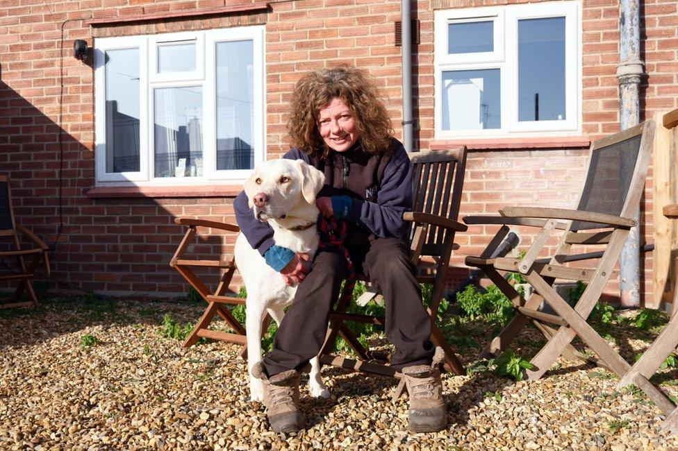 Polly Robins with her dog Django