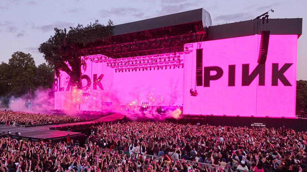 Blackpink on stage in Hyde Park