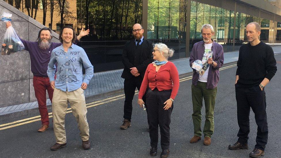 Six defendants were acquitted of criminal damage at Shell's London HQ