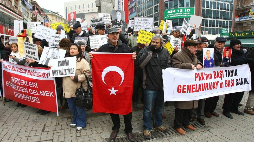 Defendants' relatives protesting in Ankara, Dec 2012