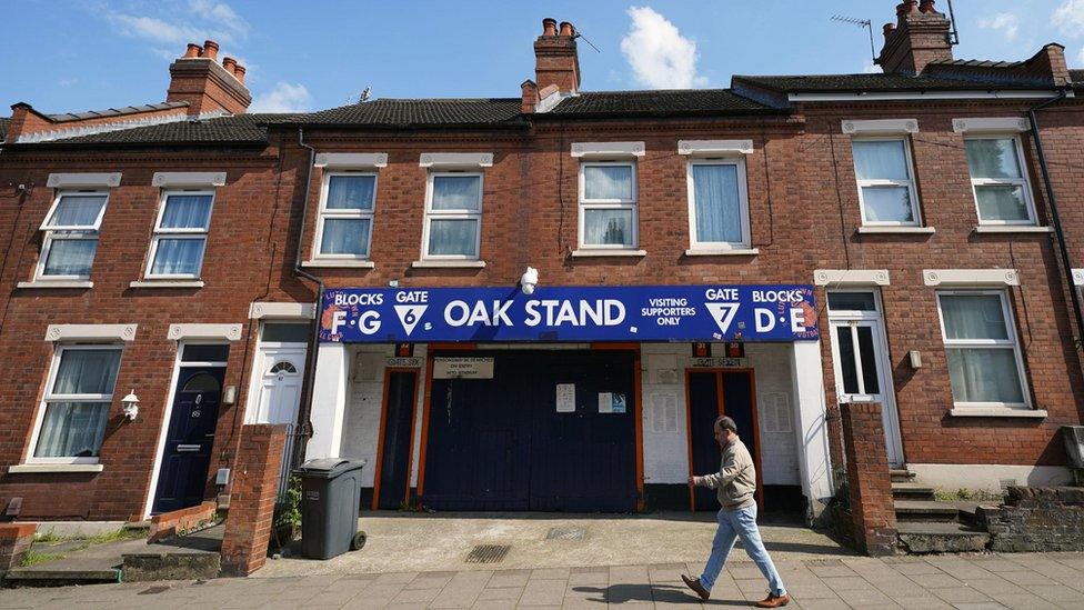 The entrance to the Oak Stand at Luton Town Football Club