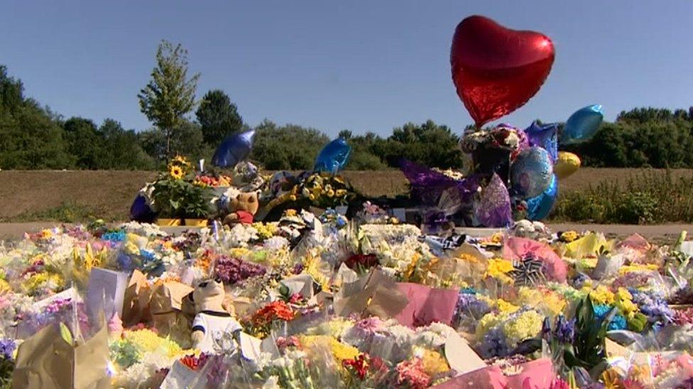 Tributes left at scene