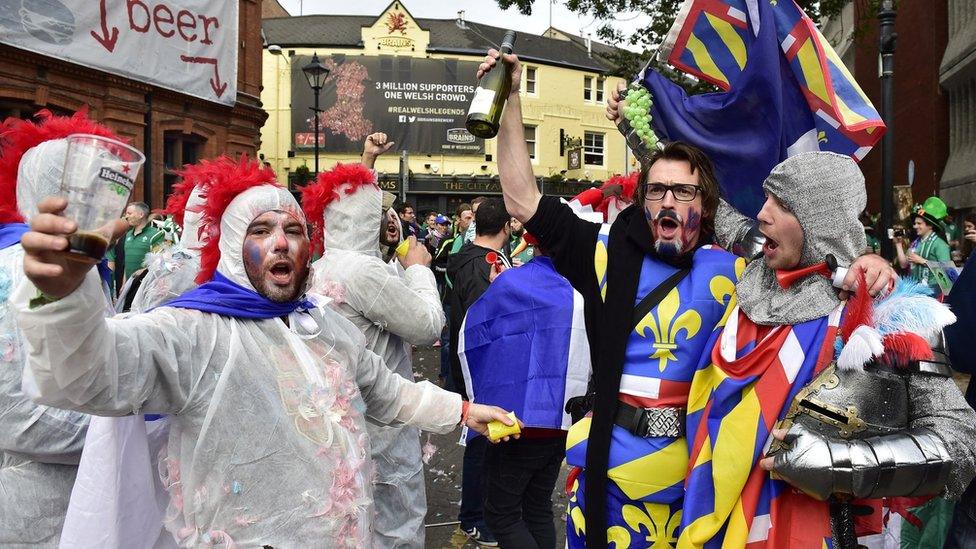 French fans in Cardiff for the 2015 Rugby World Cup