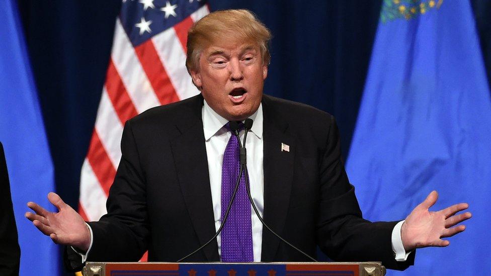 Donald Trump at a rally in Nevada