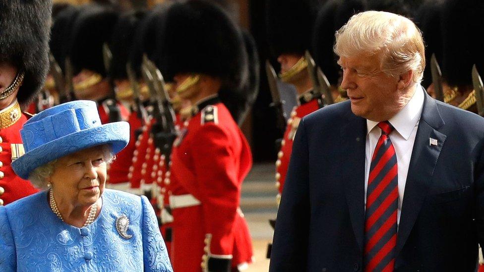 Queen Elizabeth II and US President Donald Trump