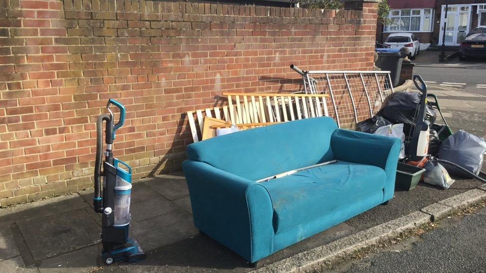 Fly-tipped rubbish in Enfield