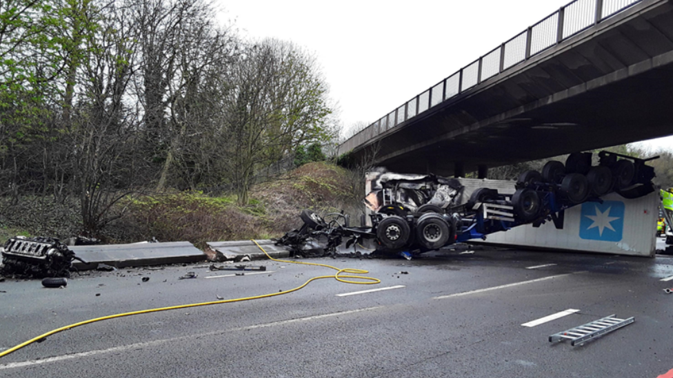 Damaged lorry