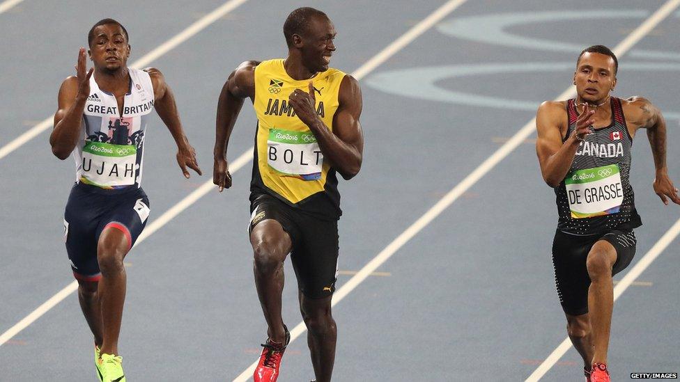 Usain Bolt in semi final.