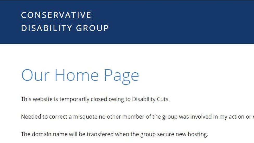 Conservative Disability Group website