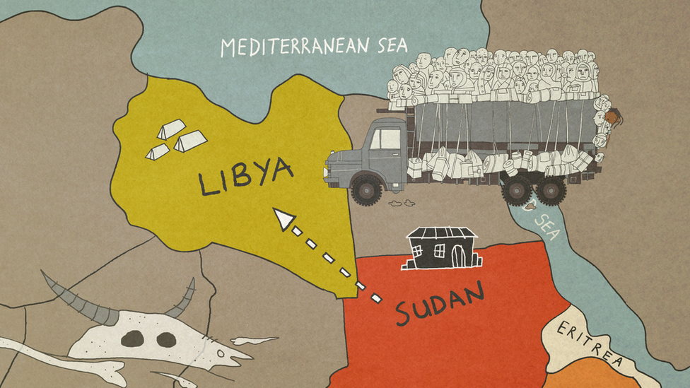 Ruth travelled by lorry to Libya