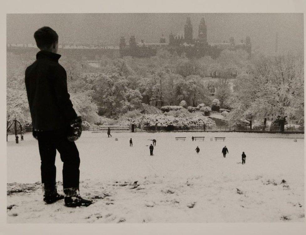 Sledging Kelvingrove Park, 1964