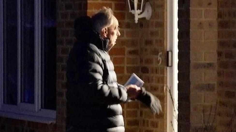 The BBC filmed Mr Bone as he canvassed residents in Rushden