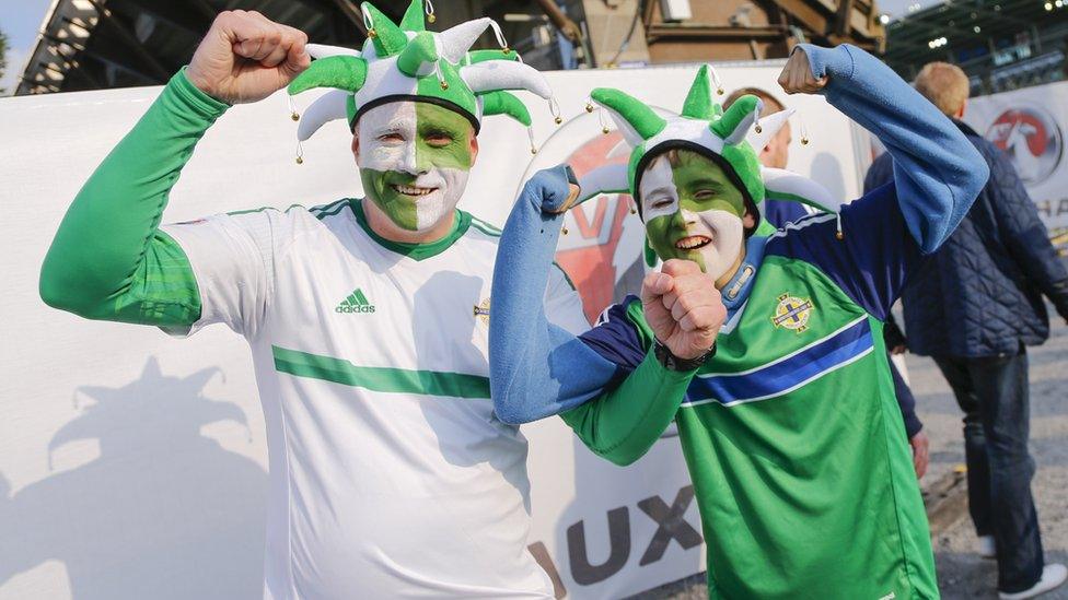 Northern Ireland fans with face paint