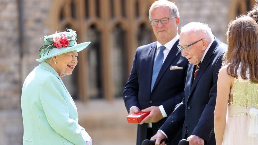 The Queen and Captain Sir Tom