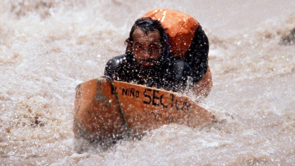 Mike Horn on the Amazon river back in 1997