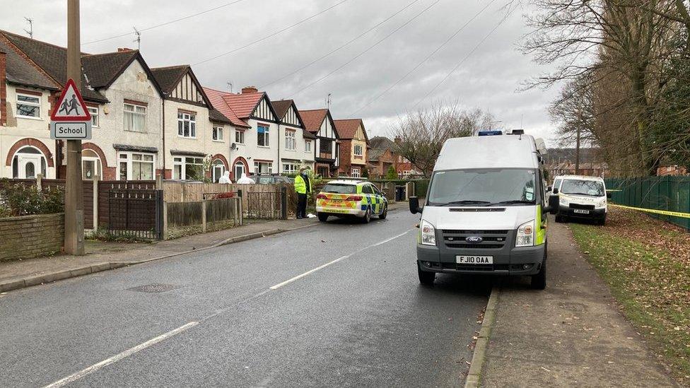 Crime scene at Hickings Lane on 26 December