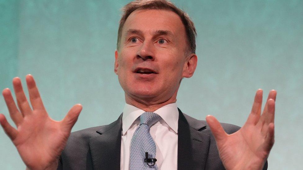 Chancellor of the Exchequer Jeremy Hunt speaking at the Resolution Foundation conference at the QEII Centre in central London.