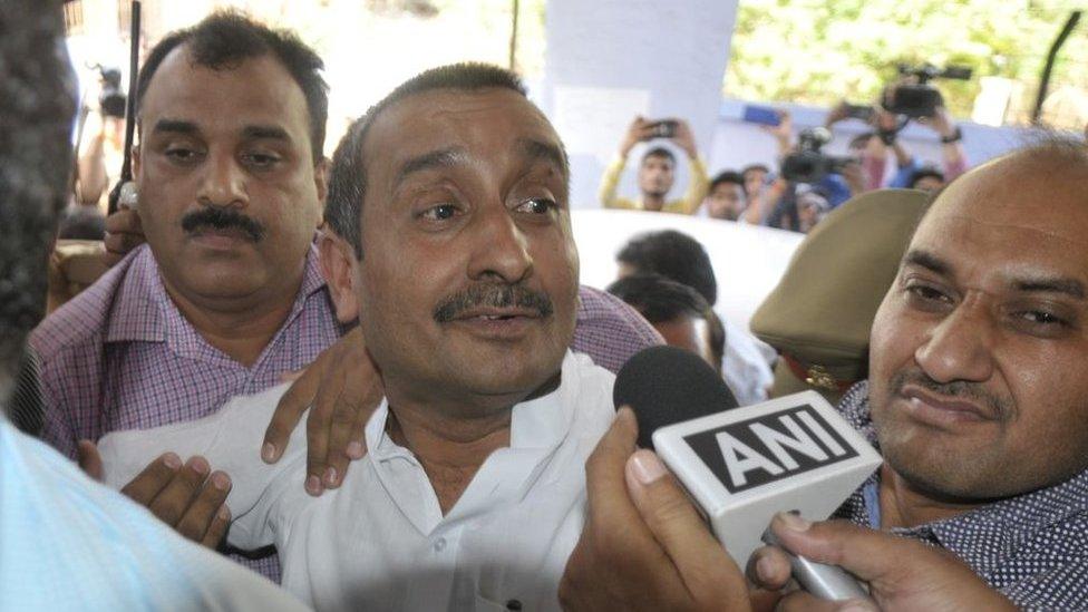 BJP MLA Kuldeep Singh Sengar produced at CBI court, on April 14, 2018 in Lucknow, India.