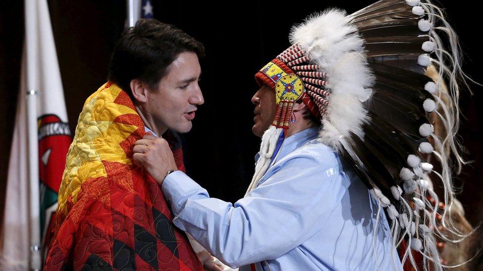 Justin Trudeau and First Nations National Chief Perry Bellegarde