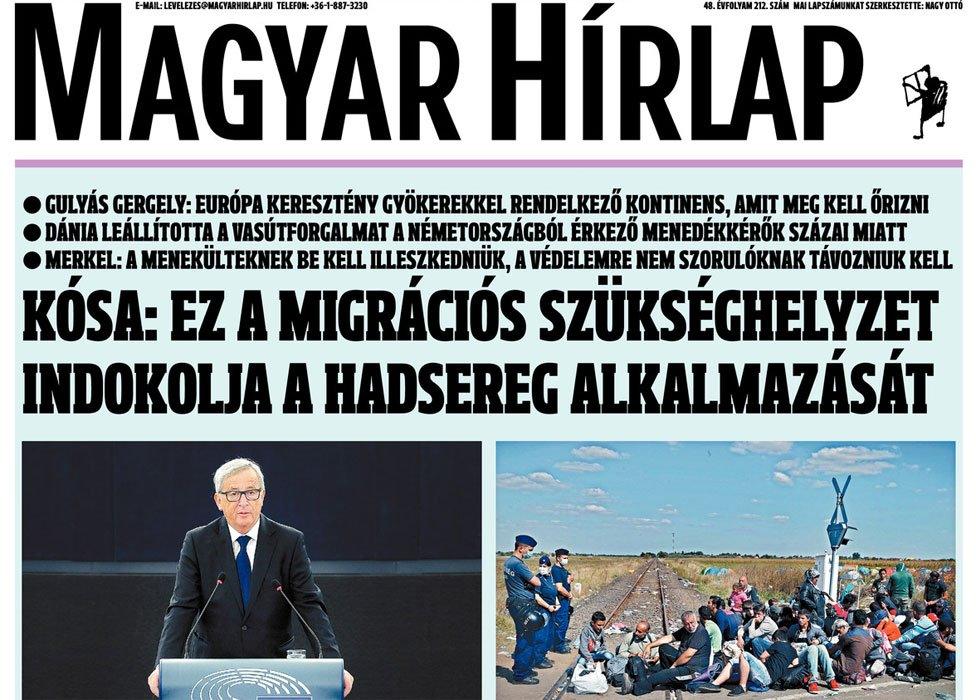 Front cover of Magyar Hirlap