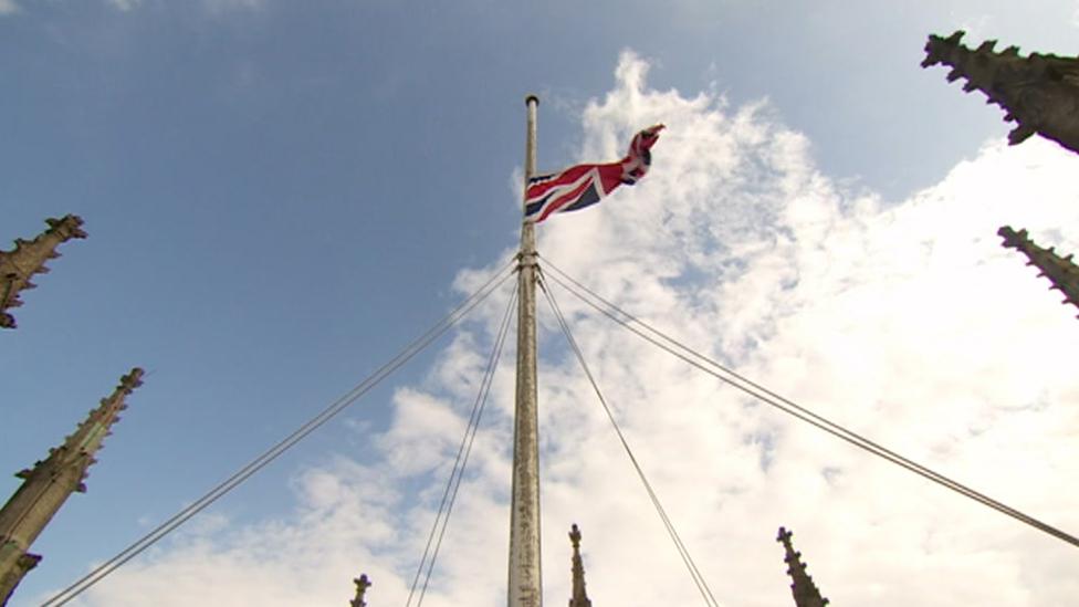 Hull Minster flag at half mast