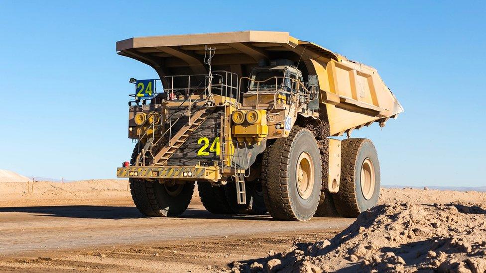 A truck at BHP's Escondida mine in Chile.