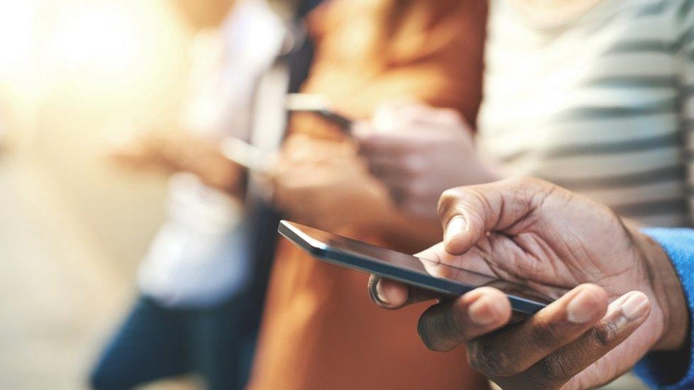 Woman using smartphone