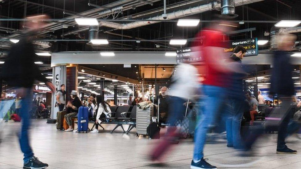 Passengers at London Luton Airport