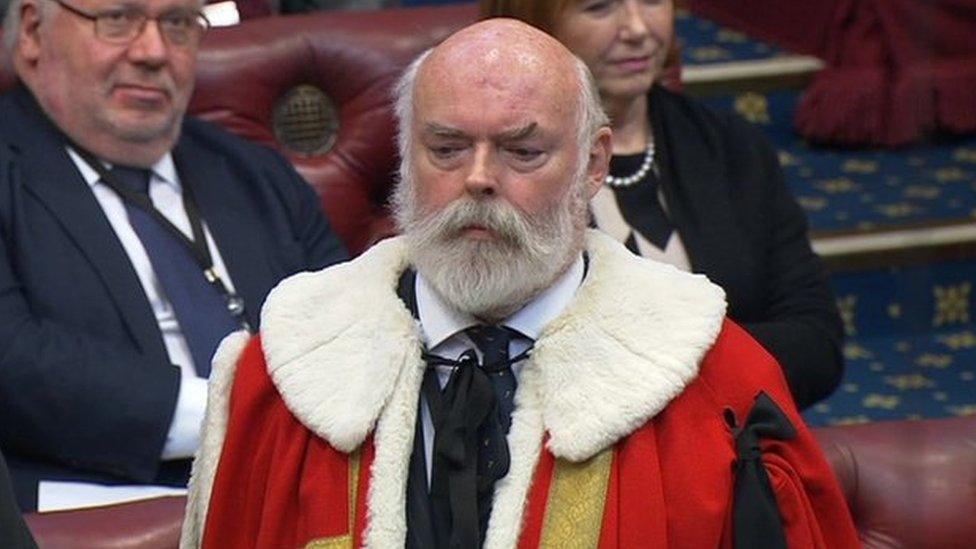 Sir Robert Rogers being sworn in as Lord Lisvane