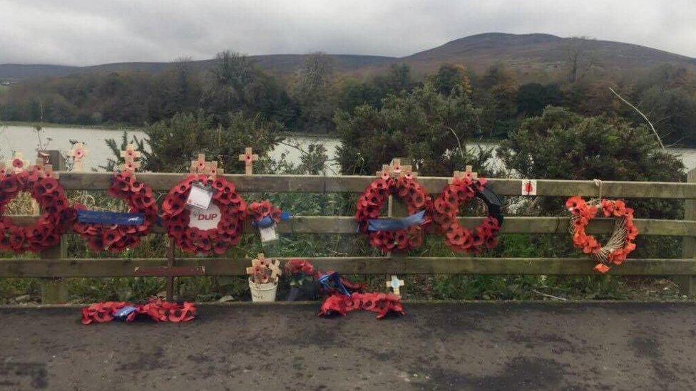 Poppy wreaths damaged in County Down