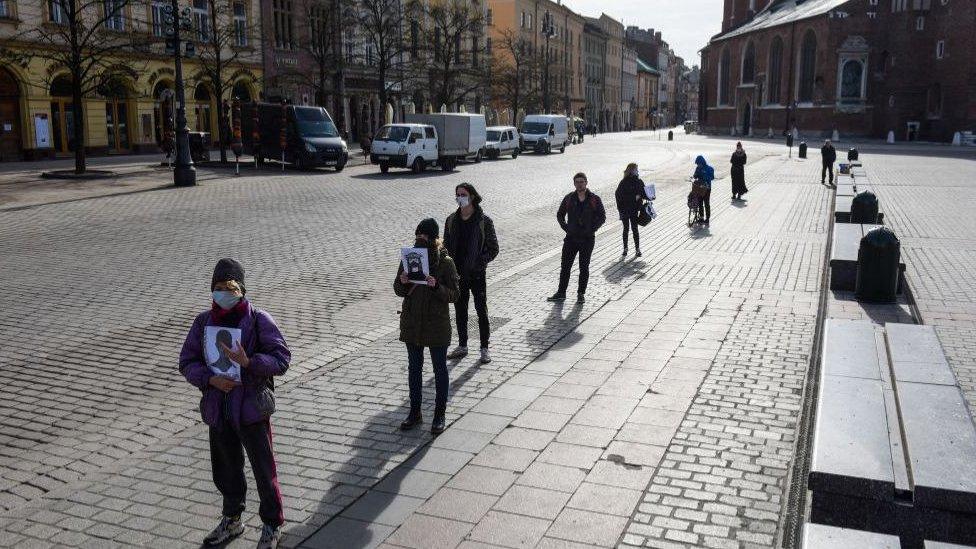 Police used loud speakers to warned protesters they could be held criminally liable if they flouted lockdown rules