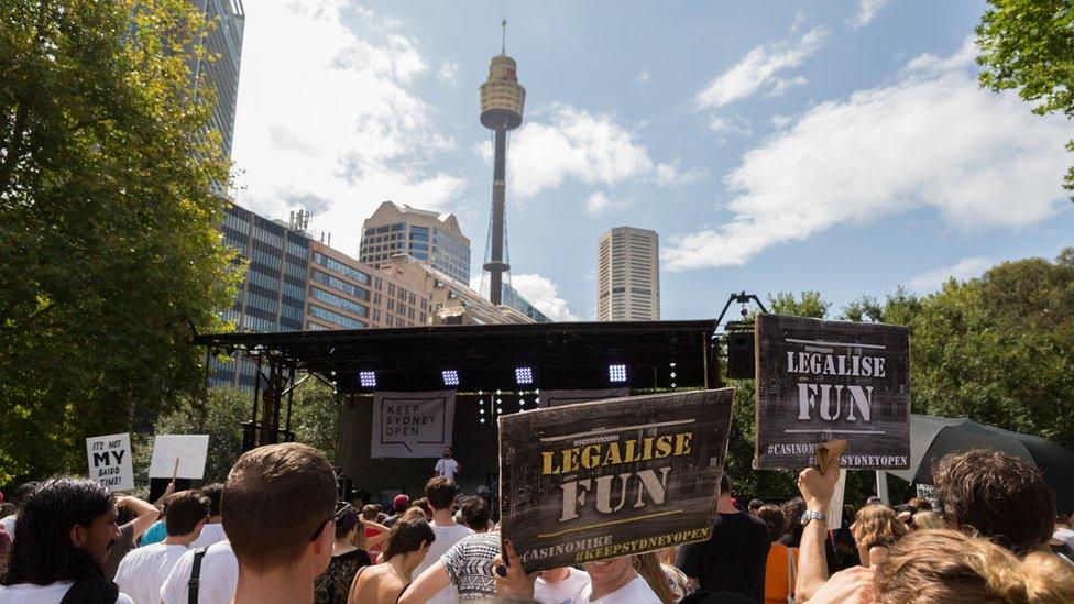 Thousands of people protest against Sydney's lockout laws earlier this year