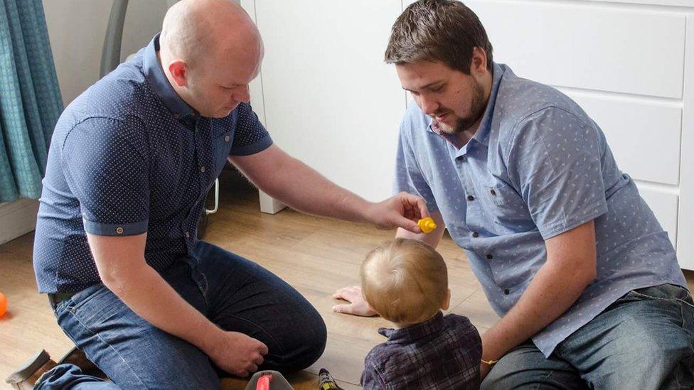 Graham and Tyrone Williams with their son Ollie