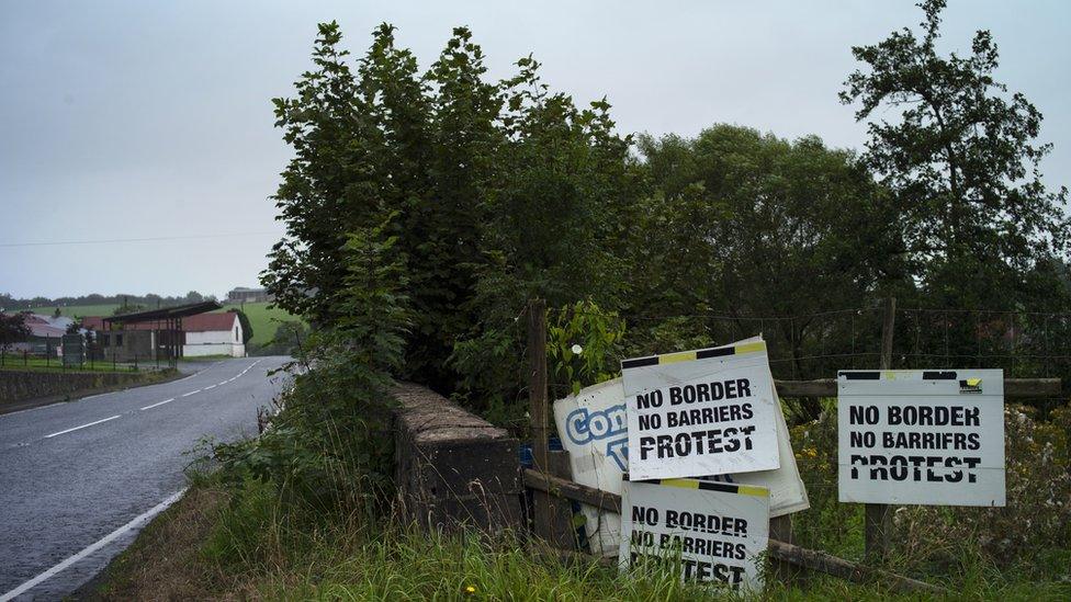 Placards on Irish border