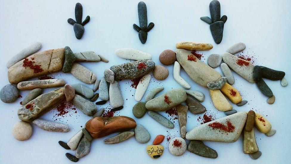 Stones showing dead people