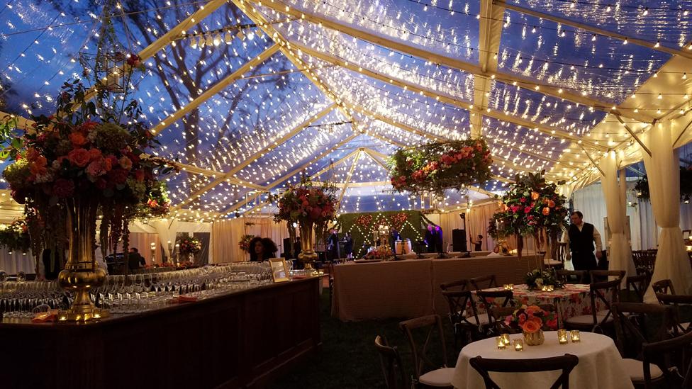 Interior of a Loane Bros tent