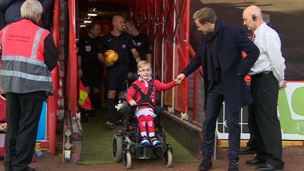 Oskar Pycroft led Bristol City out at Ashton Gate before taking his first steps