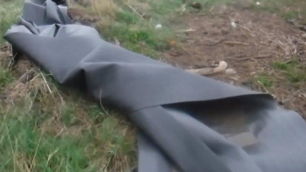 Giant piece of plastic washed up on a tide