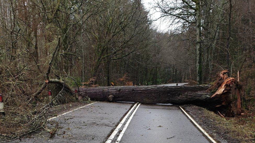 Blocked A82