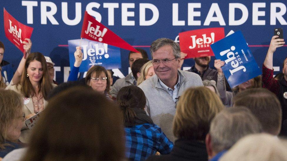 Jeb Bush speaks at a campaign event in Des Moines, Iowa, February 1, 2016