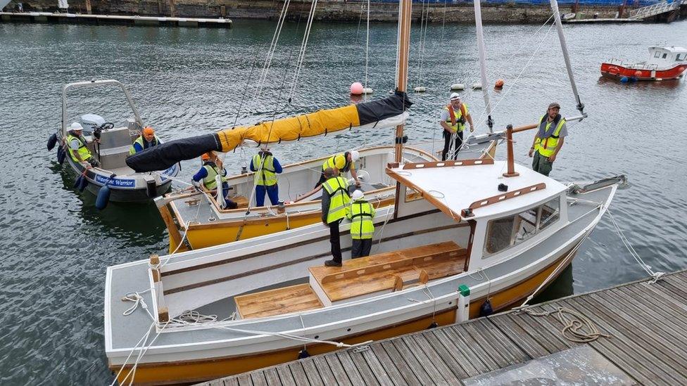 The boats Geoffrey Rowe and Twilight, owned by Plymouth charity Greenhook Fishing